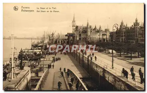 Ansichtskarte AK Anvers Le Steen et le Port Bateaux