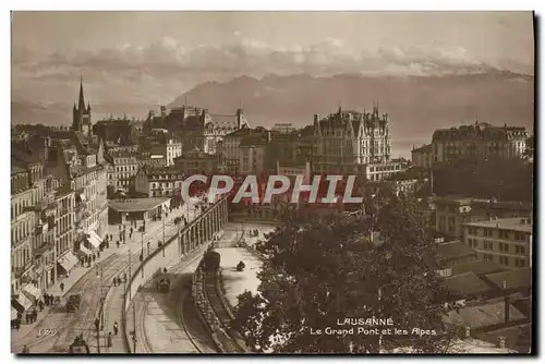 Ansichtskarte AK Lausanne Le Grand Pont Et Les Alpes