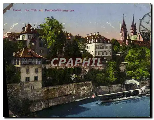 Cartes postales Basel Die Pfalz Mit Deutsch Rittergarten