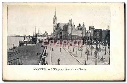 Cartes postales Anvers L&#39Embarcadere Et Le Steen La Rose d&#39or Pont aux Tourbes