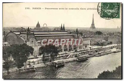 Cartes postales Paris Panorama Vers La Nouvelle Gare d&#39Orleans Tour Eiffel