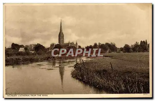 Cartes postales Salisbury Cathedral from the river