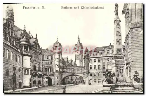 Cartes postales Frankfurt M Der Rathaus Und Einheitsdenkmal