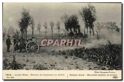 Cartes postales Armee belge Batterie de campagne en action Militaria