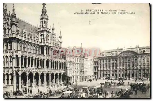 Ansichtskarte AK Bruxelles La Grand Place Maison du Roi et Maison des Corporations Marche