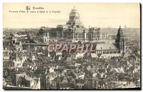 Cartes postales Bruxelles Panorama Palais de justice et eglise de la chapelle