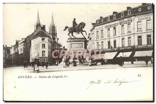 Cartes postales Anvers Statue de Leopold 1er