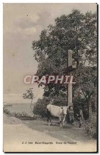 Cartes postales Saint Gingolph Croix De Fenalet Enfants Vache