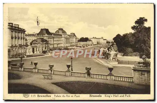 Cartes postales Bruxelles Palais du Roi et Parc