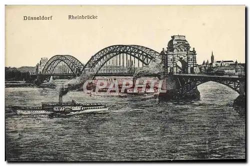 Cartes postales Dusseldorf Rheinbruke Bateaux