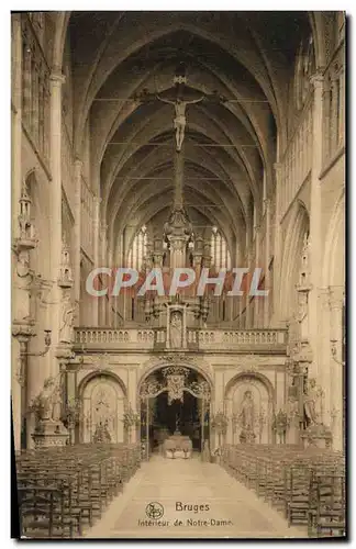 Cartes postales Bruges Interieur De Notre Dame orgue