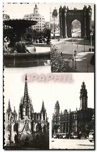 Cartes postales moderne Barcelona Plaza De Cataluna Arco De Triunfo Catedral