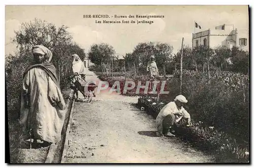 Cartes postales Ber Rechid Bureau Des Renseignements Les Marocains Font Du Jardinage