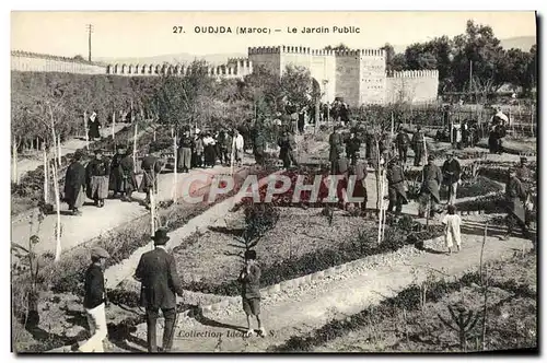 Cartes postales Oudjda Le Jardin Public Militaria