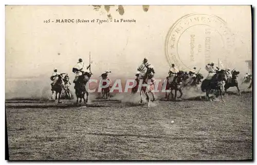 Ansichtskarte AK Maroc La Fantasia Chevaux