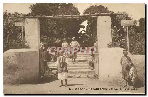 Ansichtskarte AK Maroc Casablanca Entree Du Jardin Enfants