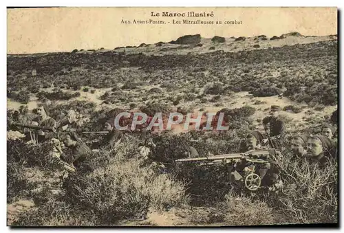 Cartes postales Le Marco Illustre Aux Avant Postes Les Mitrailleuses Au Combat Militaria