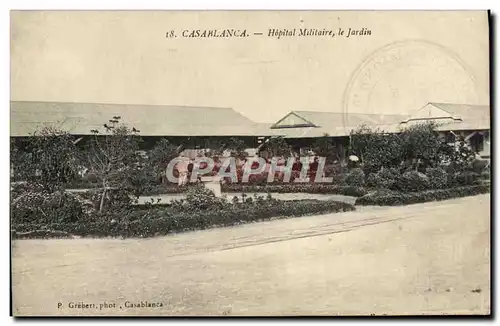 Cartes postales Casablanca Hopital Militaire Le Jardin Militaria