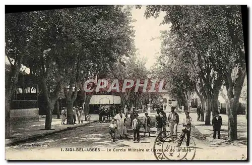 Ansichtskarte AK Sidi Bel Abbes Le Cercie Militaire Et l&#39Avenue De La Gare