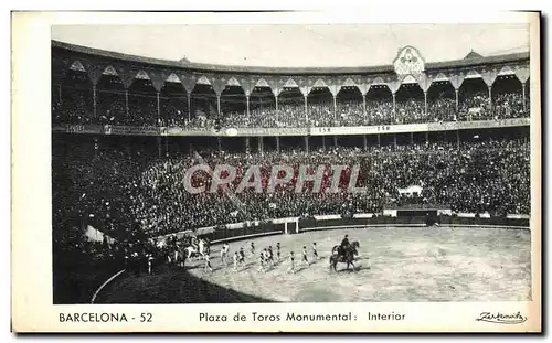 Ansichtskarte AK Barcelona Plaza De Toros Monumental Interior Corrida