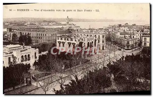 Ansichtskarte AK Bizerte Vue d&#39ensemble vers la gare et Baie Ponty