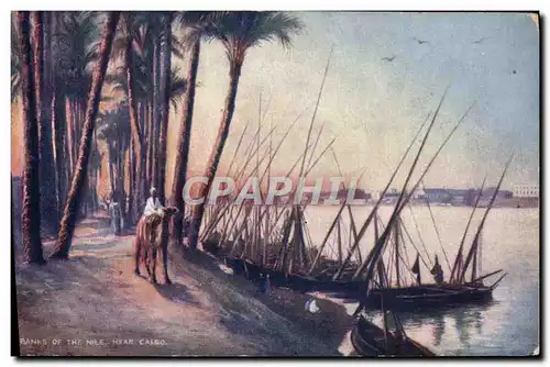 Cartes postales Banks Of The Nile Near Cairo Bateaux