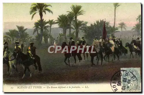 Cartes postales Scenes Et Types Un Gouan defilant a la fantasia Chevaux