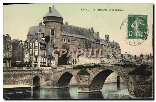 Cartes postales Laval Le Vieux Pont et le Chateau