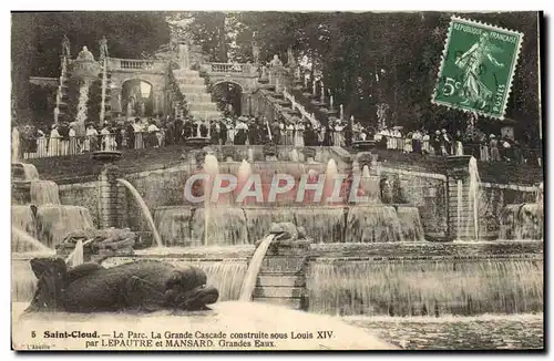 Cartes postales Saint Cloud Le parc La grande cascade construite sous Louis XIV