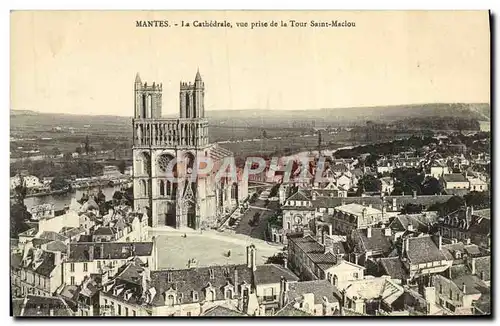 Ansichtskarte AK Mantes La Cathedrale Vue Prise de la Tour Saint Maclou