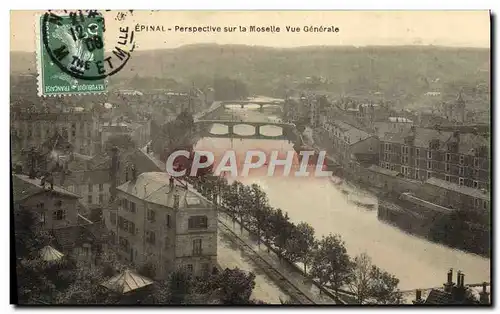 Ansichtskarte AK Epinal Perspective sur la Moselle Vue Generale