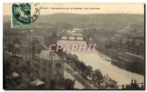 Cartes postales Epinal Perspective sur la Moselle Vue Generale