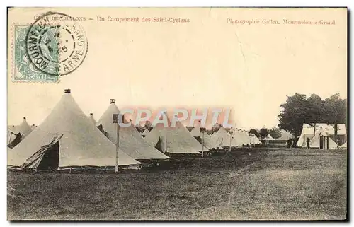 Cartes postales Camp de Chalons Un Campement des Saint Cyriens Militaria