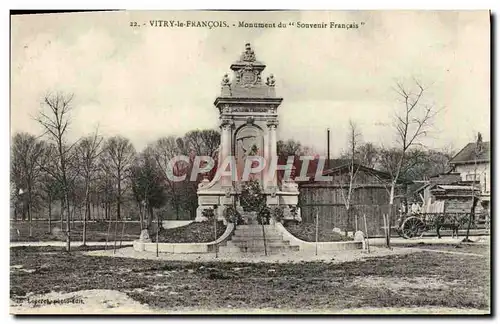 Cartes postales Vitry Le Francois Monument Du Souvenir Francais Militaria