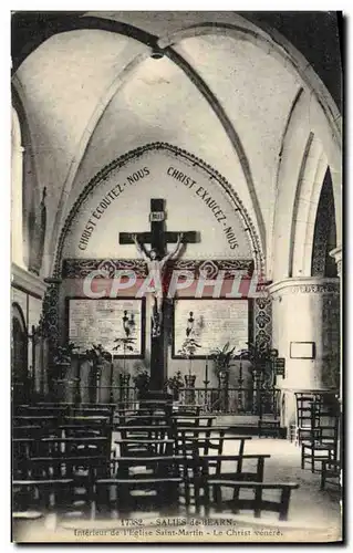 Cartes postales Salies De Bearn Interieur De l&#39Eglise Saint Martin Le Christ Venere