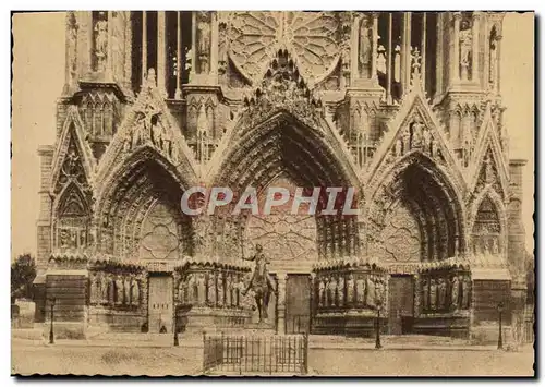 Ansichtskarte AK Champagne Pommery Greno Reims La Cathedrale De Reims Avant La Guerre Le Grand Portail Jeanne d&#