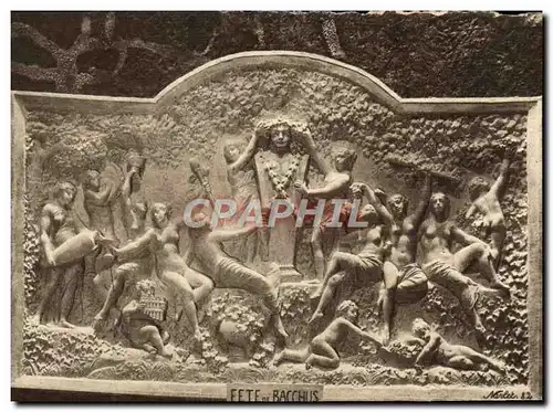 Cartes postales Champagne Pommery Greno Reims Bas Relief Sculpte Dans La Craie Fete de Bacchus