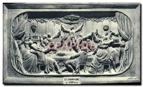 Ansichtskarte AK Champagne Pommery Greno Reims Le Champagne Au Bas Relief Sculpte Dans La Craie