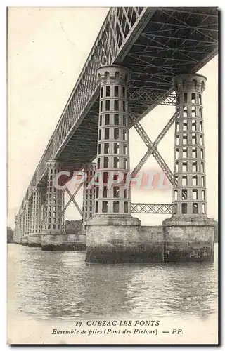 Ansichtskarte AK Cubzac Les Ponts Ensemble De Piles Pont des pietons