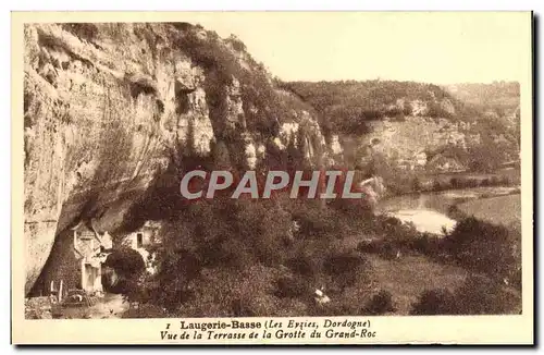 Ansichtskarte AK Laugerie Basse Vue De La Terrasse De La Grotte Du Grand Roc Les Eyzies