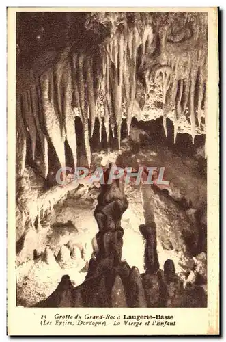 Cartes postales Grotte Du Grand Roc A Laugerie Basse La Vierge Et l&#39enfant Les Eyzies