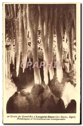Cartes postales Grotte Du Grand Roc A Laugerie Basse Pendeloques Et Cristallisations Transparentes Les Eyzies