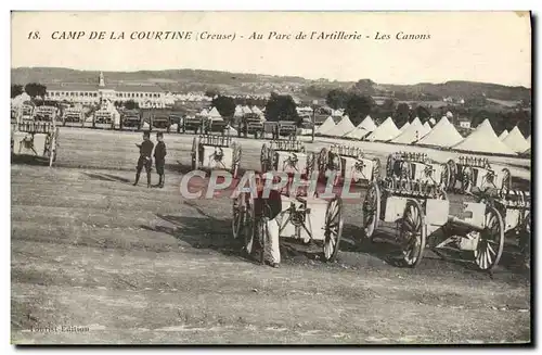 Ansichtskarte AK Camp De La Courtine Au Parc De l&#39Artillerie Les Canons Militaria