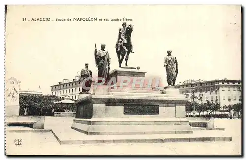 Ansichtskarte AK Ajaccio Statue de Napoleon et ses quatre freres