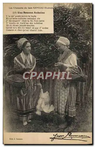 Cartes postales Chansons de Jean Rameau Folklore Une Bounne aubaine Femmes