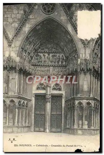 Ansichtskarte AK Bourges Cathedrale Ensemble du Portall