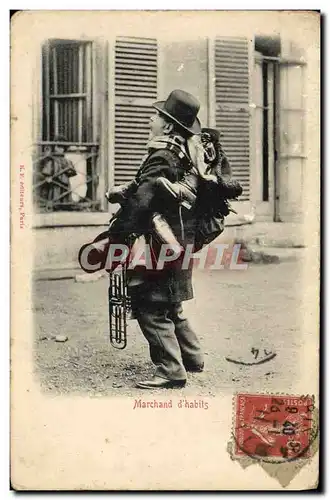 Cartes postales Paris Marchand d&#39habits Petits metiers TOP