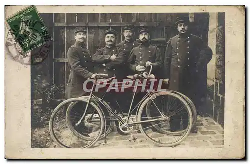 CARTE PHOTO Paris Cycle Velo Cyclisme Soldats Militaria