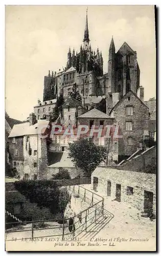 Ansichtskarte AK Le Mont Saint Miche L&#39Abbaye et l&#39Eglise Paroissiale