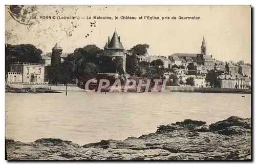 Cartes postales Pornic La Malouine le Chateau et l&#39Eglise pris de Gourmalon